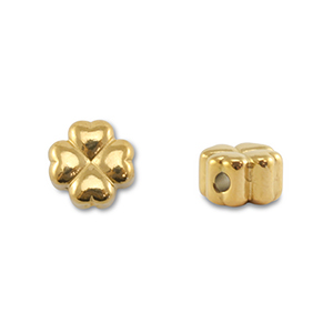 Stainless steel beads clover Gold