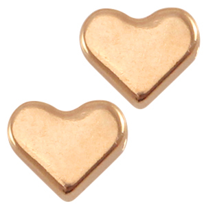 DQ European metal heart shaped bead Rose Gold (nickel free)
