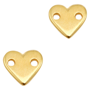 DQ European metal charms connector heart Gold (nickel free)