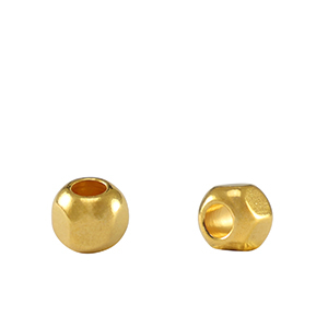 DQ European metal beads hexagon Gold (nickel free)