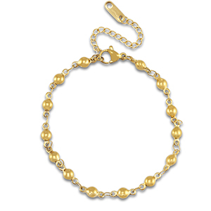 Stainless steel bracelets with ball Gold
