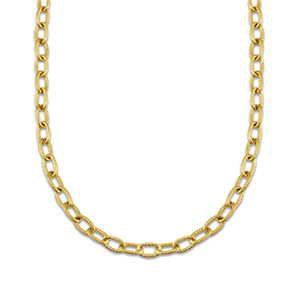 Stainless steel necklaces chain link twisted Gold