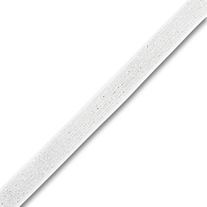 Velvet ribbon White-Silver Glitter