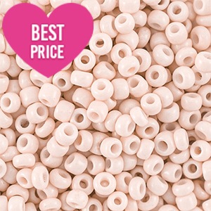 Glass seed beads 6/0 (4mm) Peach Beige