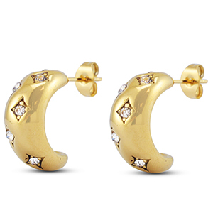 Stainless steel earrings / earpins Gold
