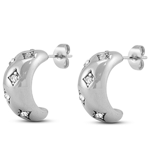 Stainless steel earrings / earpins Silver