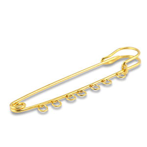 Metal findings ornamental pin with 7 loops Gold