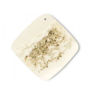 Polymer pendants rhombus Off White-Beige-Gold
