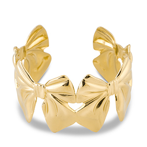 Stainless steel bracelets bangle bow Gold