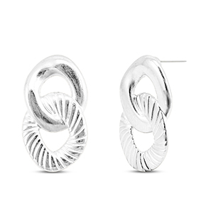 DQ European metal findings earrings Antique Silver (Nickelfree)