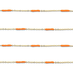 Stainless steel findings belcher chain with rod Gold-Orange