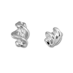 Stainless steel beads twisted Silver