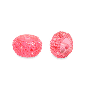 Resin beads rondelle 6mm Coral Pink