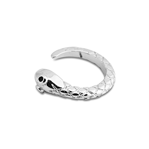 Stainless steel earrings ear cuff snake Silver