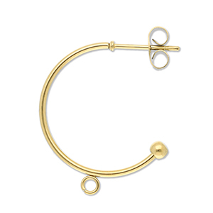 Stainless steel findings earrings creole with loop Gold