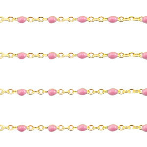 Stainless steel findings belcher chain 1mm Vintage Pink-Gold