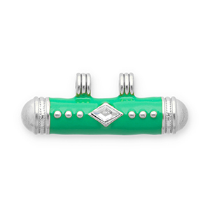 Stainless steel message bead charms Silver-Green-Transparent