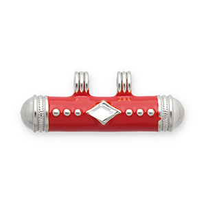 Stainless steel message bead charms Silver-Red-Transparent