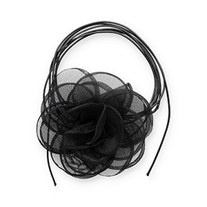Flower choker organza Black