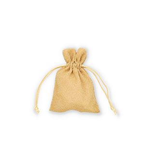 Jewellery bag with glitter Gold
