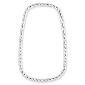 Stainless steel findings connector rectangle Silver