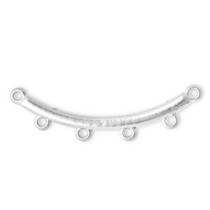 Stainless steel findings connector arch with 4 loops Silver