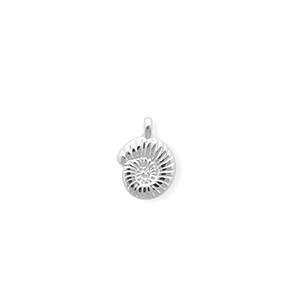 DQ&reg; European metal charms shell Antiek Zilver (Nikkelvrij)
