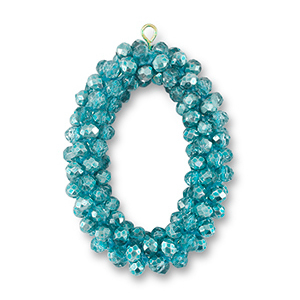 Top Faceted earrings oval Turquoise