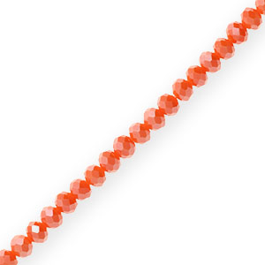 Top faceted beads 6x4mm disc Tamale Red-Pearl Shine Coating