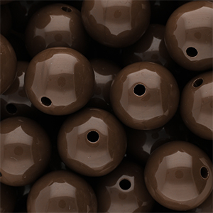 16 mm DQ acrylic beads shiny Cappuccino Brown 19-1220 TCX