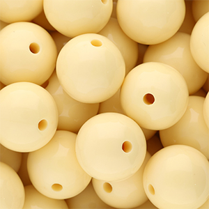 16 mm DQ acrylic beads shiny Pastel Yellow 11-0616 TPG