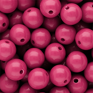 14 mm DQ acrylic beads shiny Rose Violet 17-2624 TCX