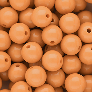 14 mm DQ acrylic beads shiny Chamois Orange 15-1145 TCX