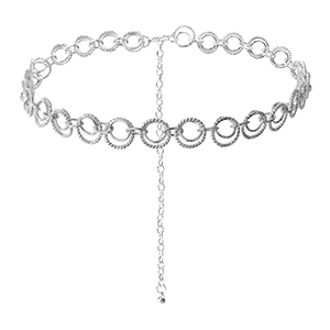 Hip chain double ring Silver