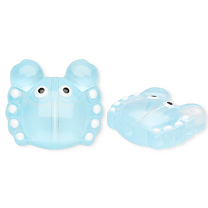 Handmade glass beads crab Transparent Light Blue-White-Black