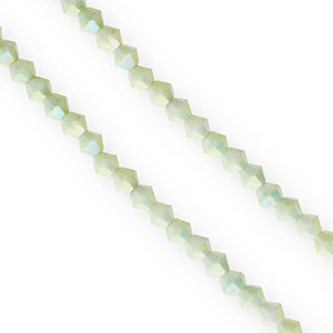 Top faceted beads bicone 4mm Multicolour Green-AB Coating