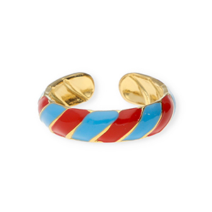 Stainless steel rings Gold-Red-Blue
