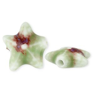 Beads ceramic starfish Light Green-Brown
