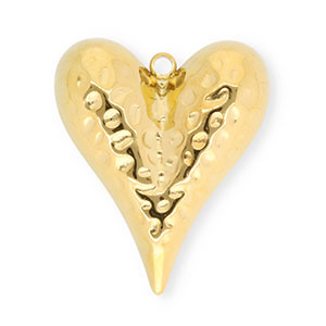 Stainless steel charms heart Gold