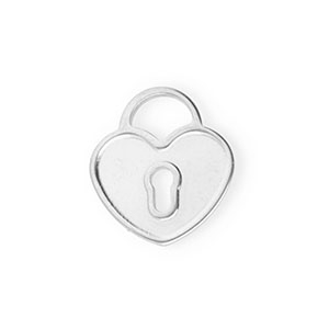 Stainless steel charms heart Silver