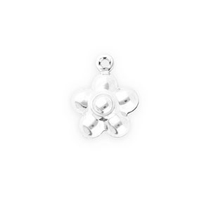 Stainless steel charms flower Silver