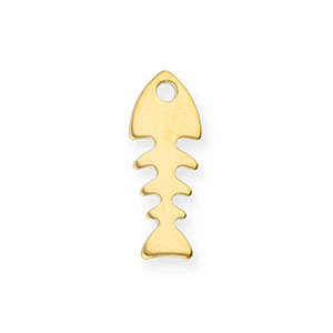 Stainless steel charms fishbone Gold