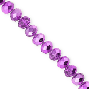 Top faceted beads 8x6mm disc Purple-Pearl Shine Coating