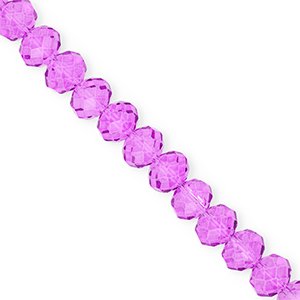 Top faceted beads 8x6mm disc Purple