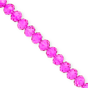 Top faceted beads 8x6mm disc Fuchsia Pink