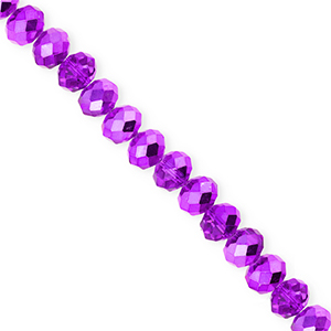 Top faceted beads 6x5mm disc Dark Purple-Pearl Shine Coating