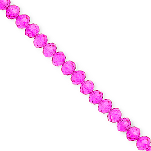 Top faceted beads 6x5mm disc Fuchsia Pink