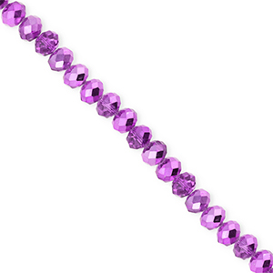 Top faceted beads 4x3mm disc Purple-Pearl Shine Coating