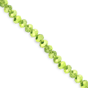 Top faceted beads 4x3mm disc Green-Pearl Shine Coating