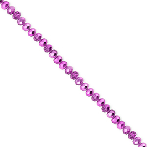 Top faceted beads 3x2mm disc Orchid Purple-Pearl Shine Coating